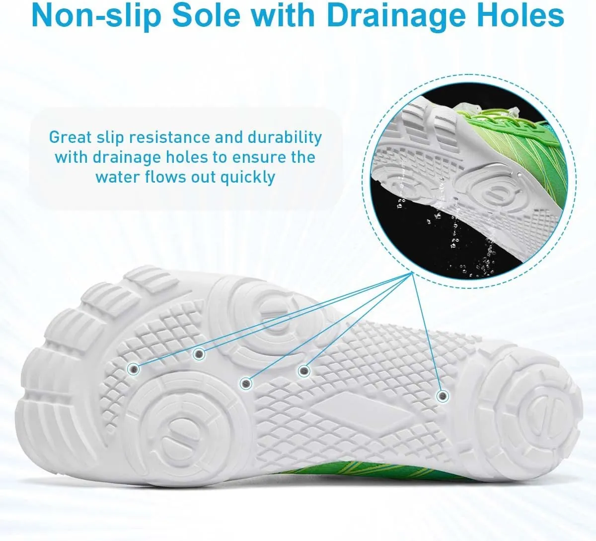 HIITAVE Water Shoes Non Slip Aqua Shoes Barefoot Quick Dry Lightweight with Beach River Swim Pool for Men Women Gradient Color