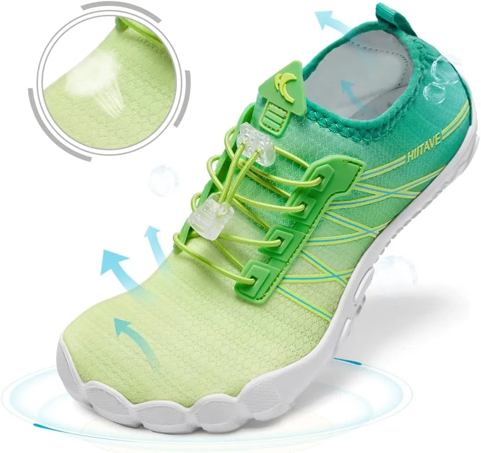 HIITAVE Water Shoes Non Slip Aqua Shoes Barefoot Quick Dry Lightweight with Beach River Swim Pool for Men Women Gradient Color