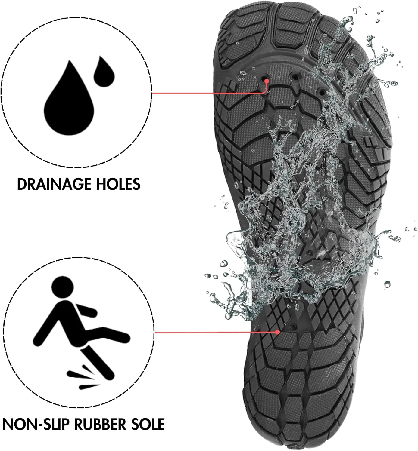 Hike Barefoot Shoes Womens Mens, Breathable & Non-Slip Water Shoes Wide Toe Box Zero Drop Minimalist Footwear