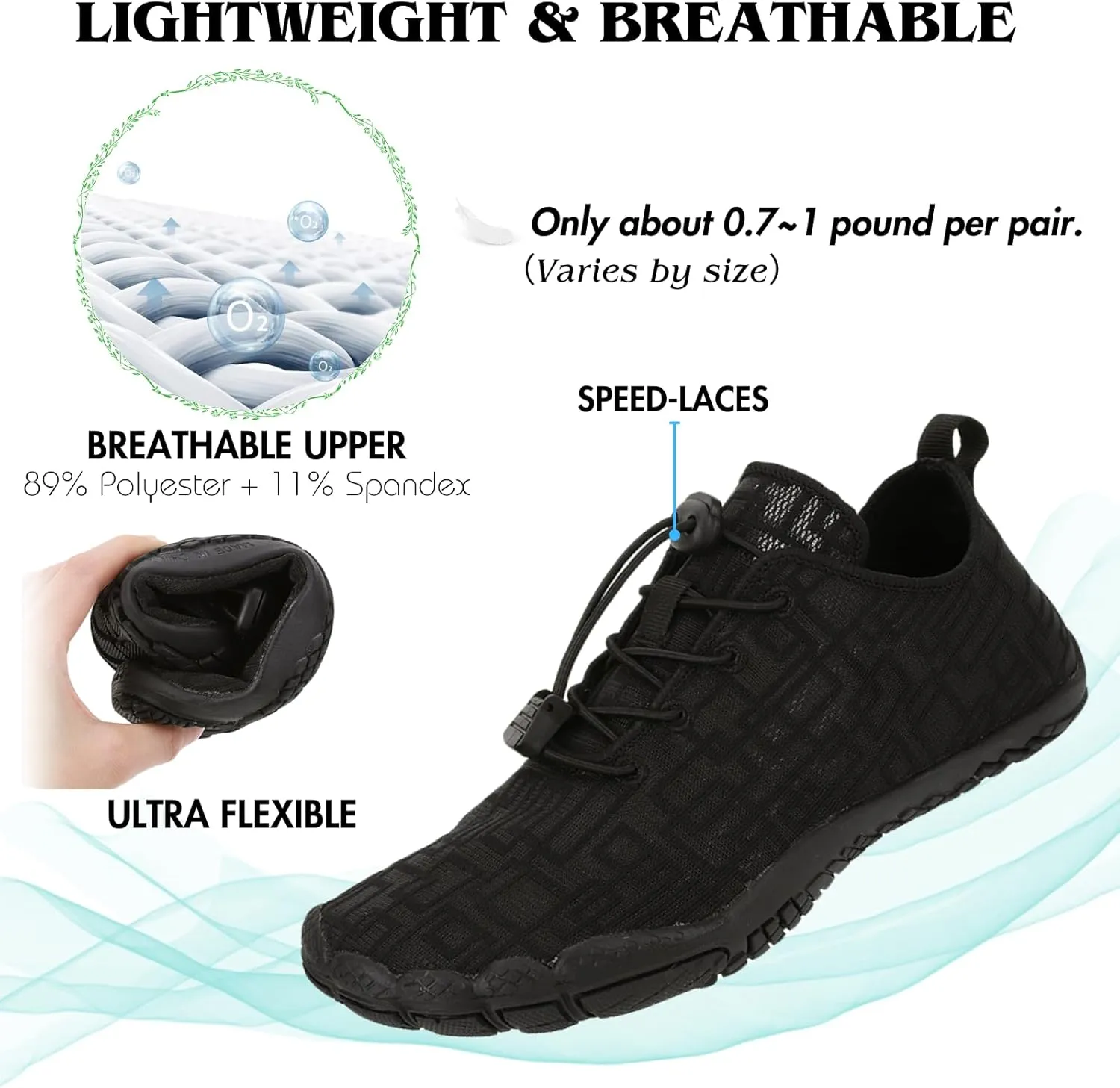 Hike Barefoot Shoes Womens Mens, Breathable & Non-Slip Water Shoes Wide Toe Box Zero Drop Minimalist Footwear