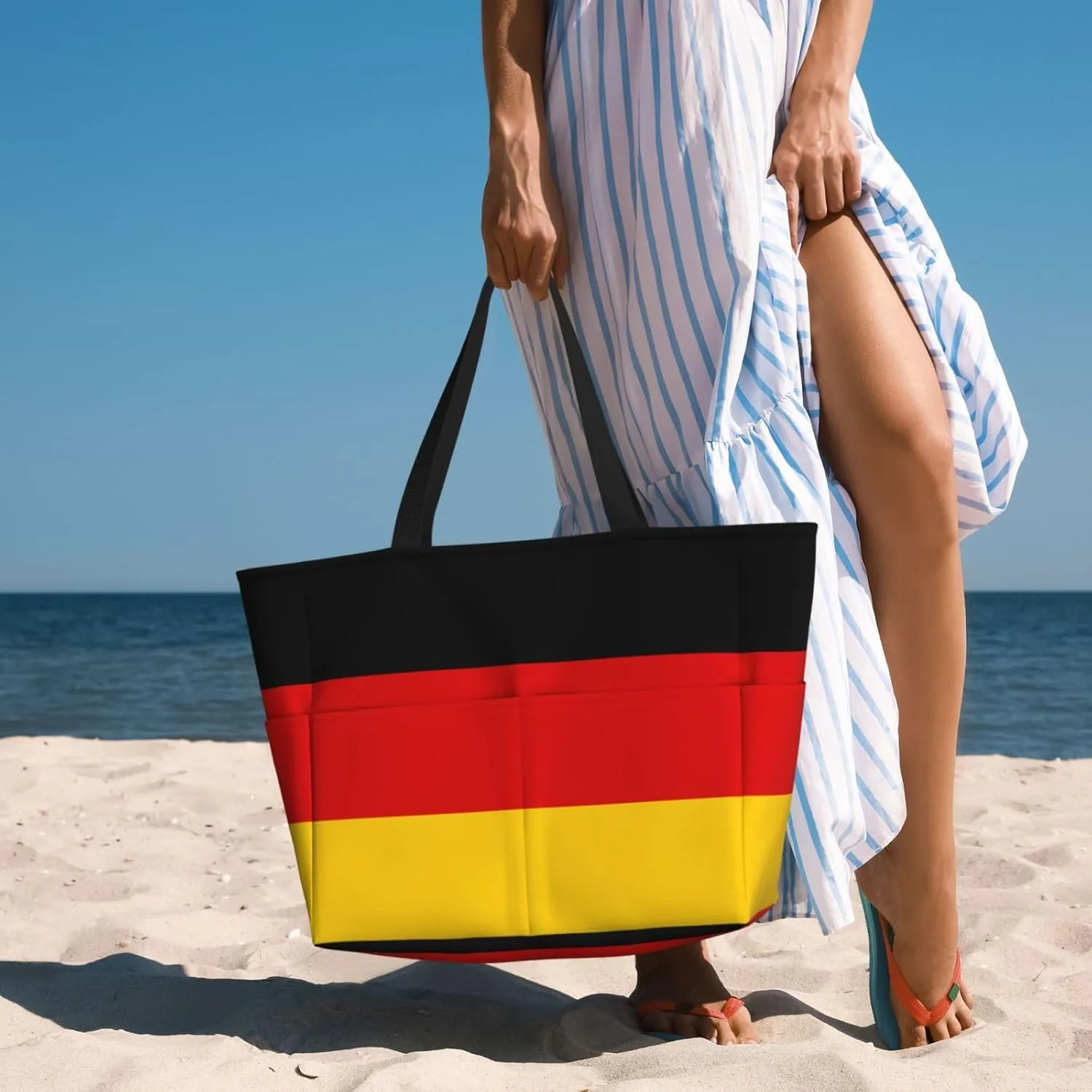 Honduras Flag Map Women Large Beach Bag Travel Weekender Foldable Tote Bag for Pool Beach Vacation Gym