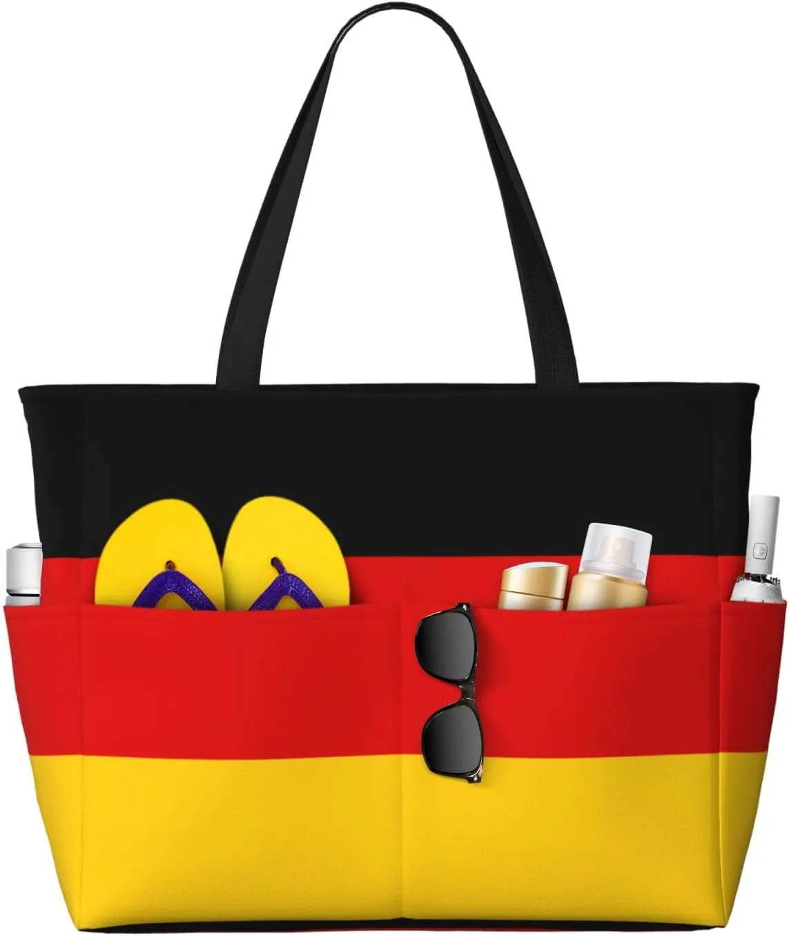 Honduras Flag Map Women Large Beach Bag Travel Weekender Foldable Tote Bag for Pool Beach Vacation Gym