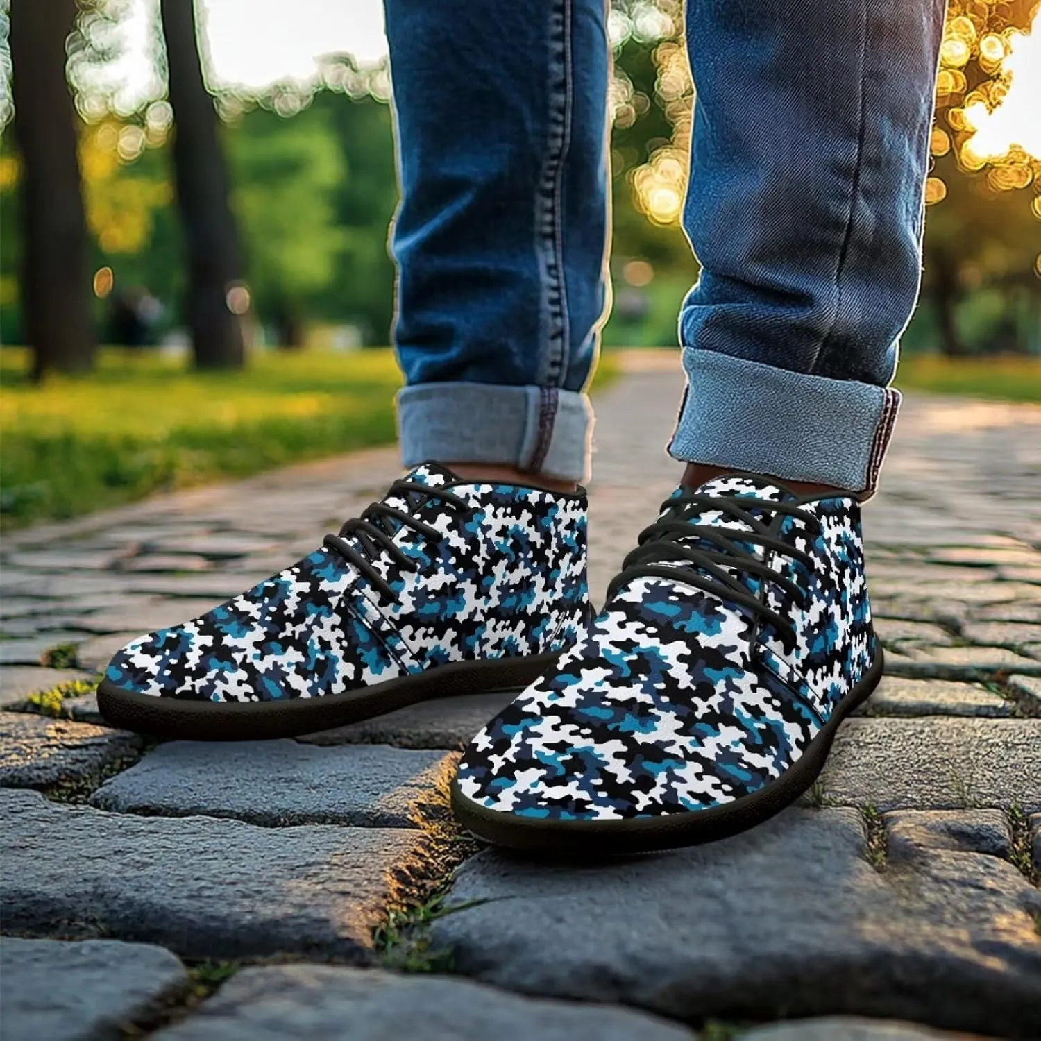 Howilath Camouflage Print Barefoot Shoes Men Waterproof Anti-Skid Casual Low Top Shoes Running Sneakers