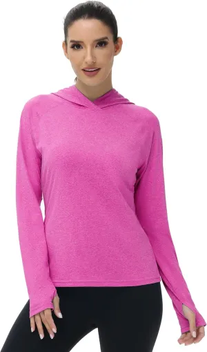 isnowood Womens Long Sleeve Rash Guard, Lightweight UV UPF 50  Sun Protection Shirts, Hiking Outdoor Running Fishing Clothing