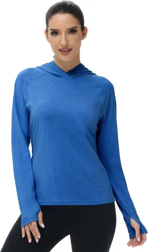 isnowood Womens Long Sleeve Rash Guard, Lightweight UV UPF 50  Sun Protection Shirts, Hiking Outdoor Running Fishing Clothing