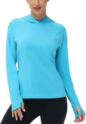 isnowood Womens Long Sleeve Rash Guard, Lightweight UV UPF 50  Sun Protection Shirts, Hiking Outdoor Running Fishing Clothing