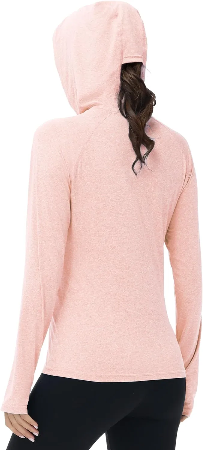 isnowood Womens Long Sleeve Rash Guard, Lightweight UV UPF 50  Sun Protection Shirts, Hiking Outdoor Running Fishing Clothing