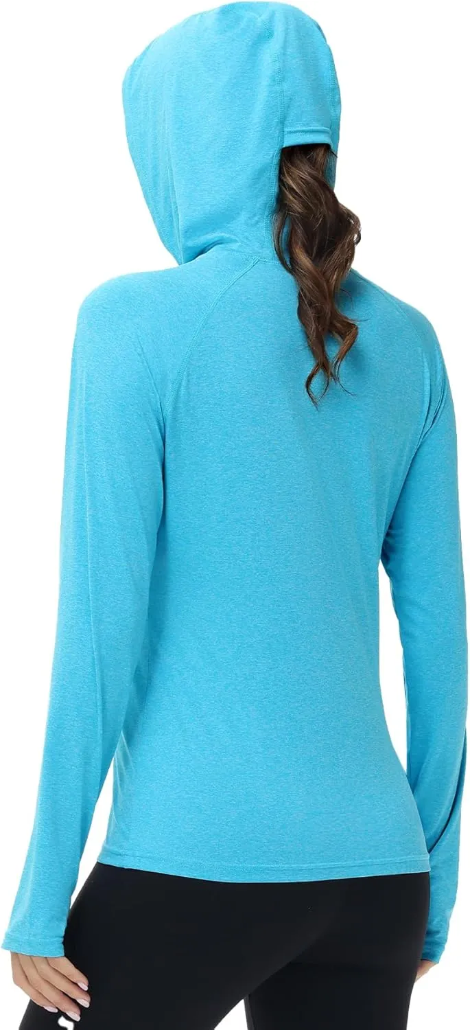 isnowood Womens Long Sleeve Rash Guard, Lightweight UV UPF 50  Sun Protection Shirts, Hiking Outdoor Running Fishing Clothing