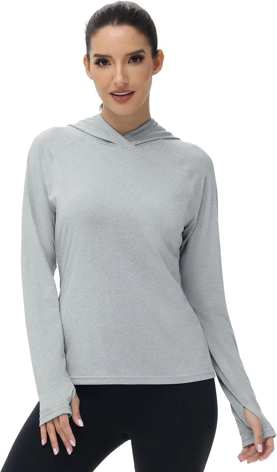 isnowood Womens Long Sleeve Rash Guard, Lightweight UV UPF 50  Sun Protection Shirts, Hiking Outdoor Running Fishing Clothing