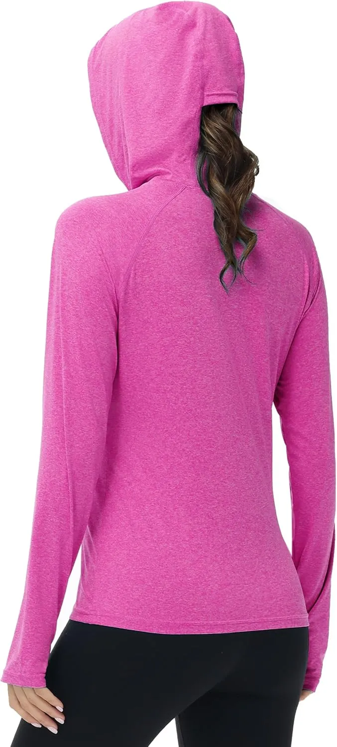 isnowood Womens Long Sleeve Rash Guard, Lightweight UV UPF 50  Sun Protection Shirts, Hiking Outdoor Running Fishing Clothing