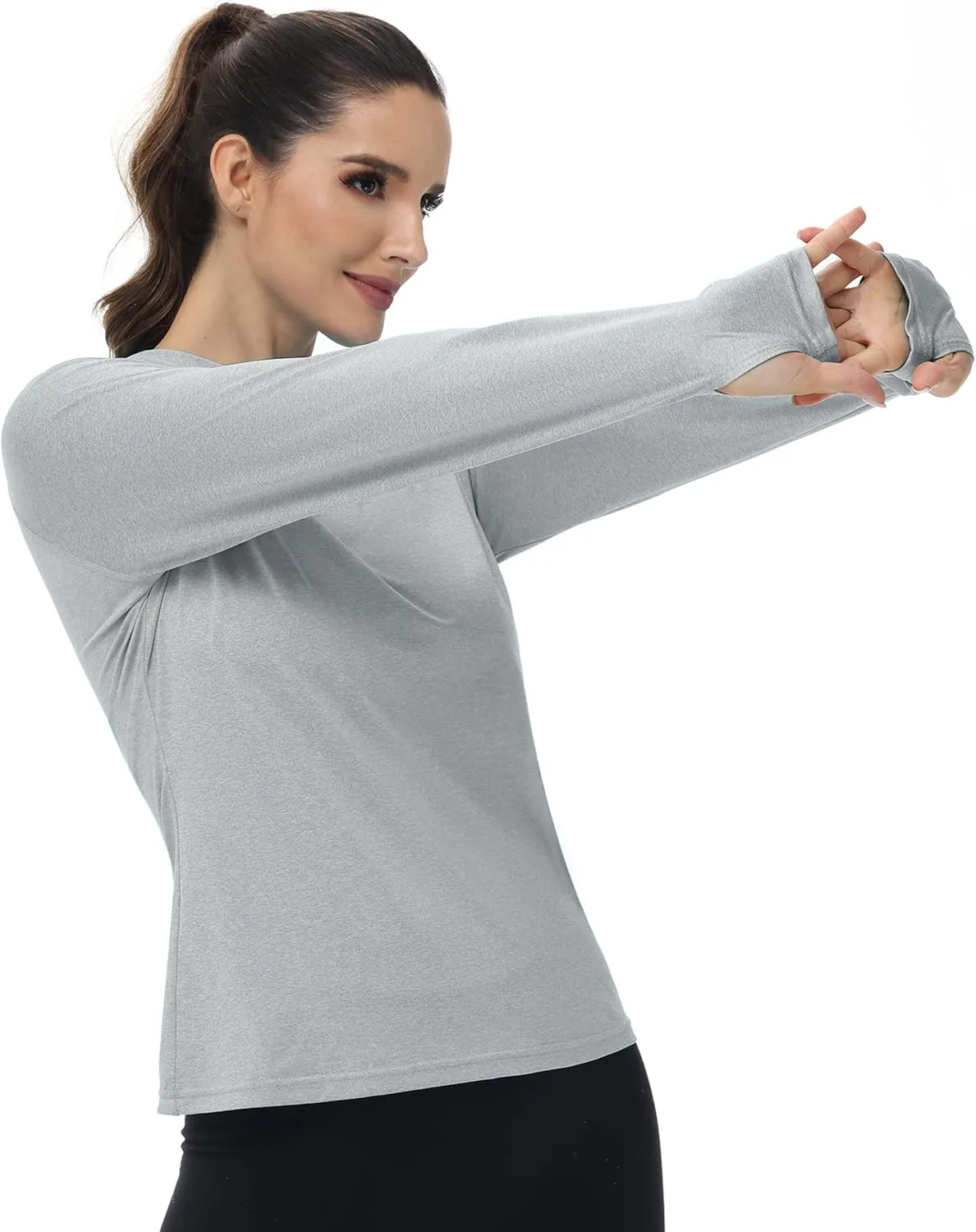 isnowood Womens Long Sleeve Rash Guard, Lightweight UV UPF 50  Sun Protection Shirts, Hiking Outdoor Running Fishing Clothing