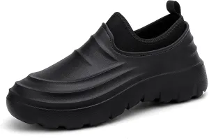 JiuQing Men's Rain Boots Waterproof Chef Shoes Low-Top Non-Slip Work Fishing Water Shoes