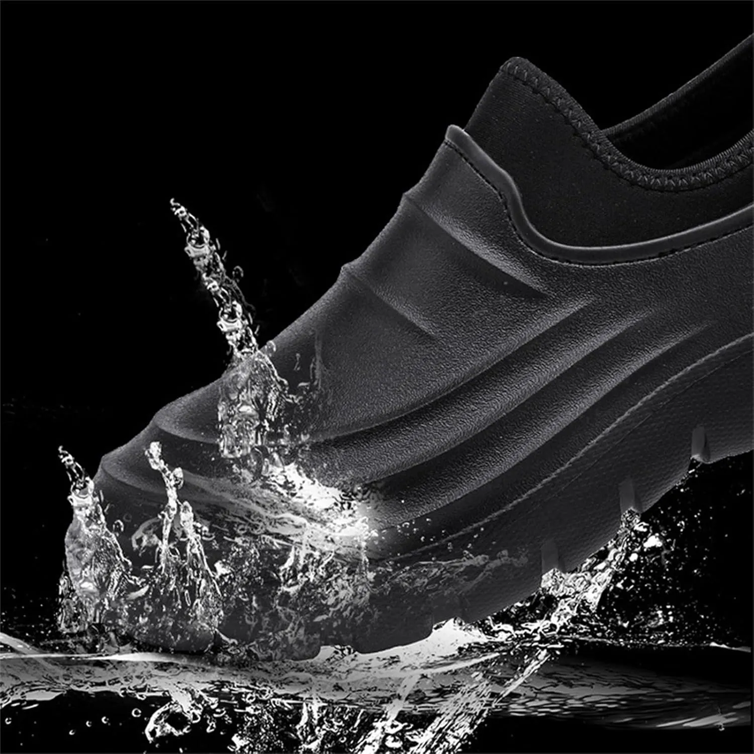 JiuQing Men's Rain Boots Waterproof Chef Shoes Low-Top Non-Slip Work Fishing Water Shoes