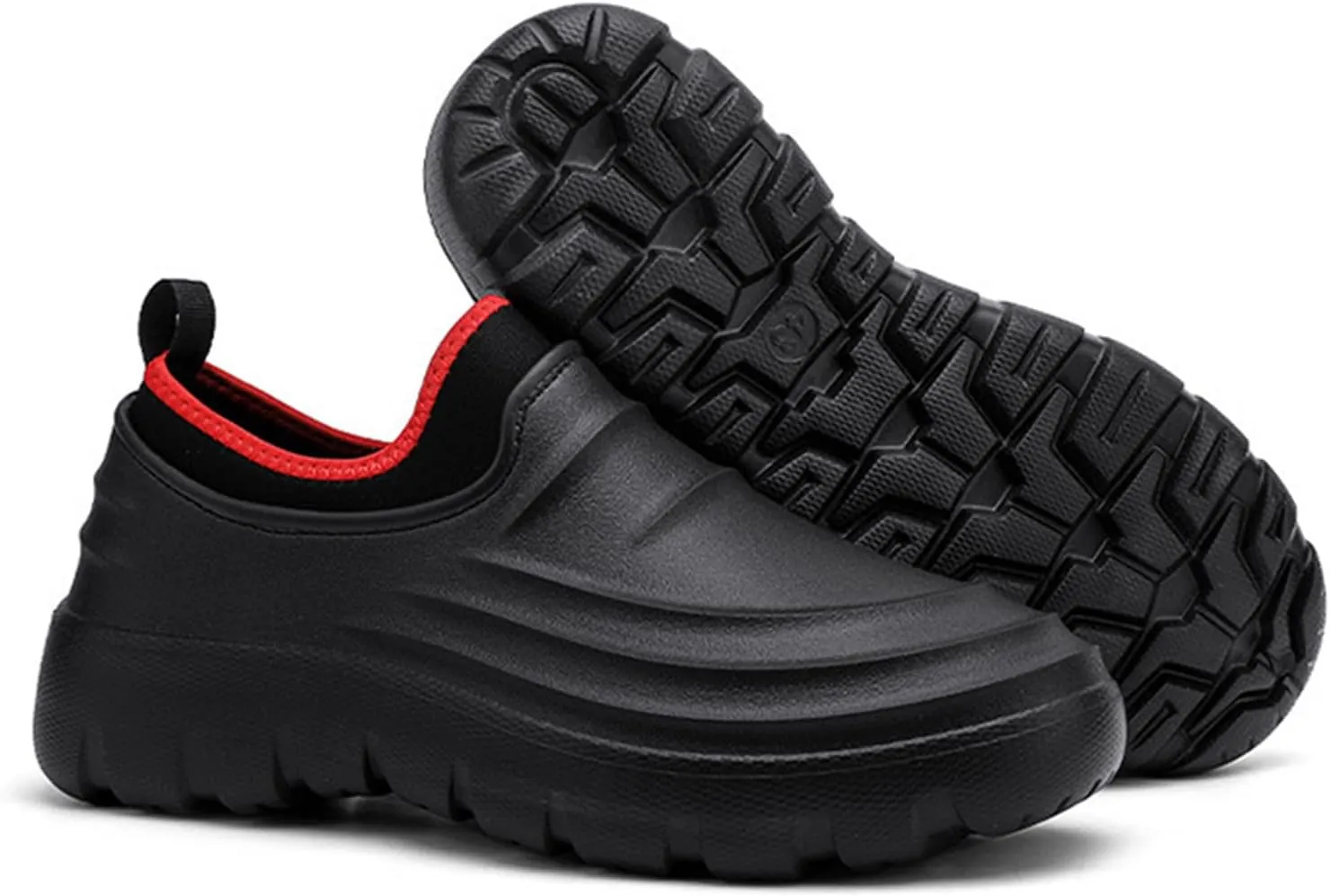 JiuQing Men's Rain Boots Waterproof Chef Shoes Low-Top Non-Slip Work Fishing Water Shoes
