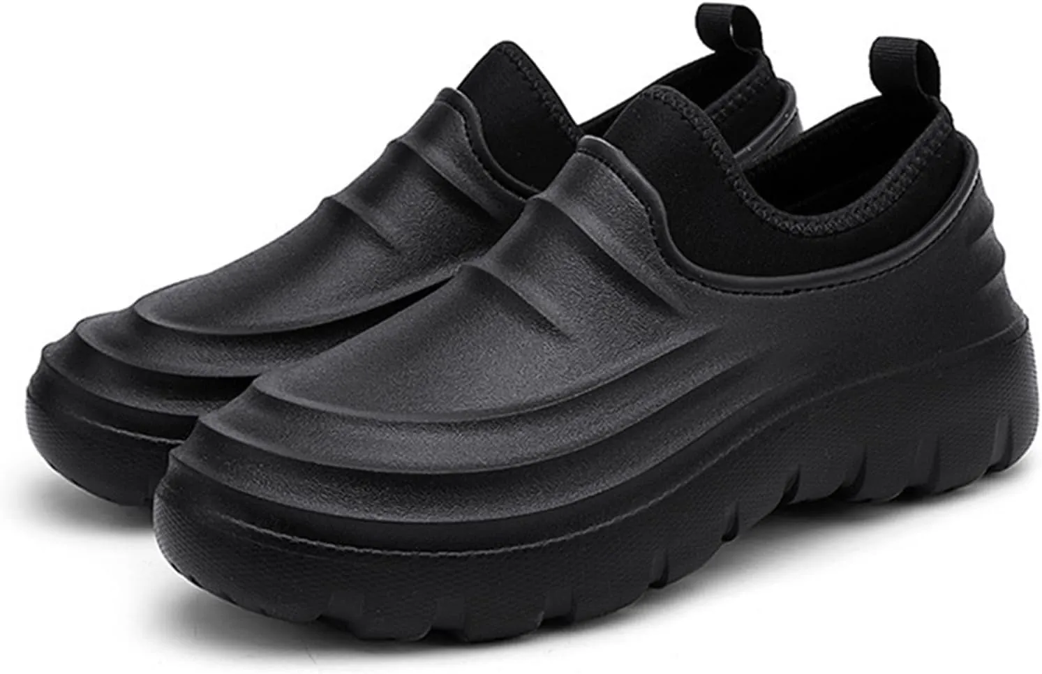 JiuQing Men's Rain Boots Waterproof Chef Shoes Low-Top Non-Slip Work Fishing Water Shoes
