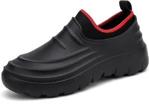 JiuQing Men's Rain Boots Waterproof Chef Shoes Low-Top Non-Slip Work Fishing Water Shoes