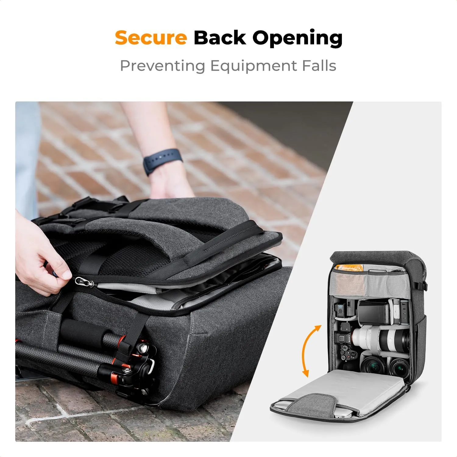 K&F Concept Camera Backpacks for Photographers Travel Bag with laptop compartment and Rain Cover Waterproof Multi-Functional Camera Bags for Dslr