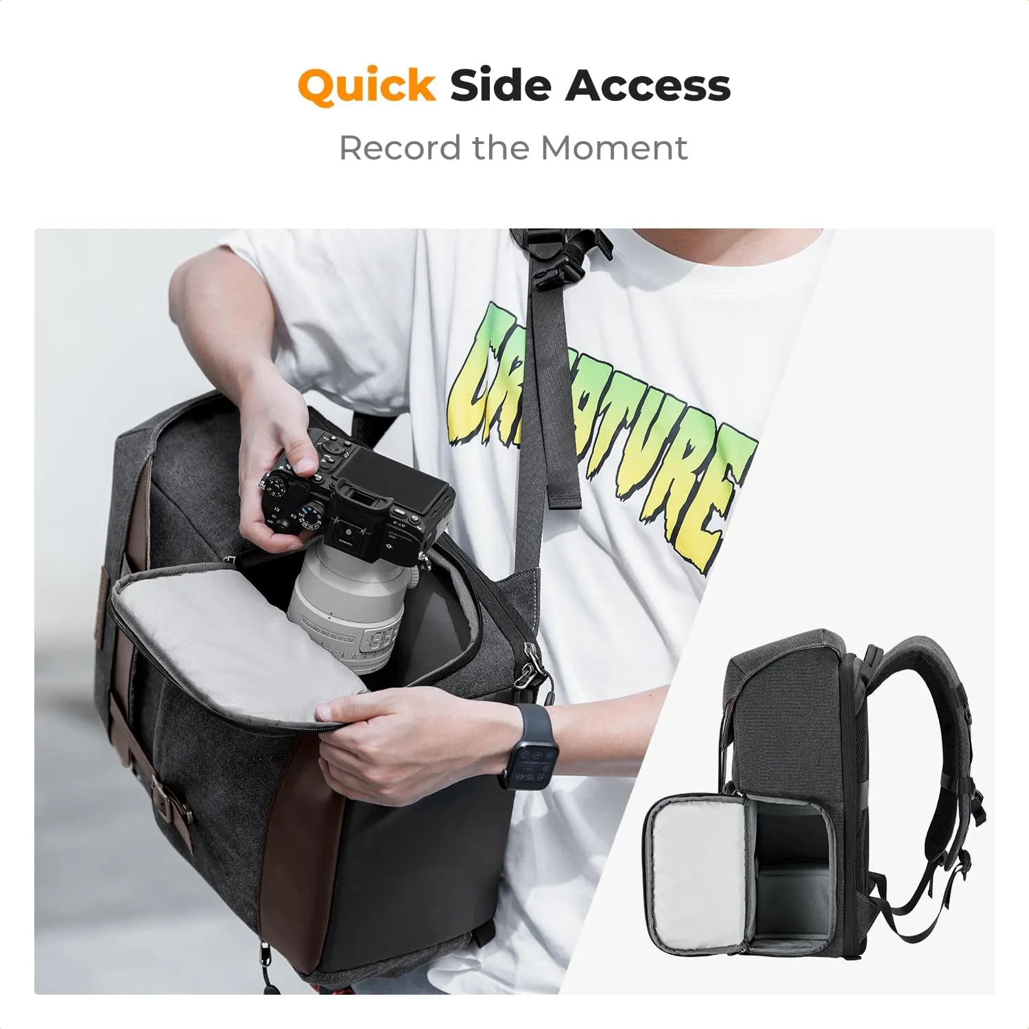 K&F Concept Camera Backpacks for Photographers Travel Bag with laptop compartment and Rain Cover Waterproof Multi-Functional Camera Bags for Dslr