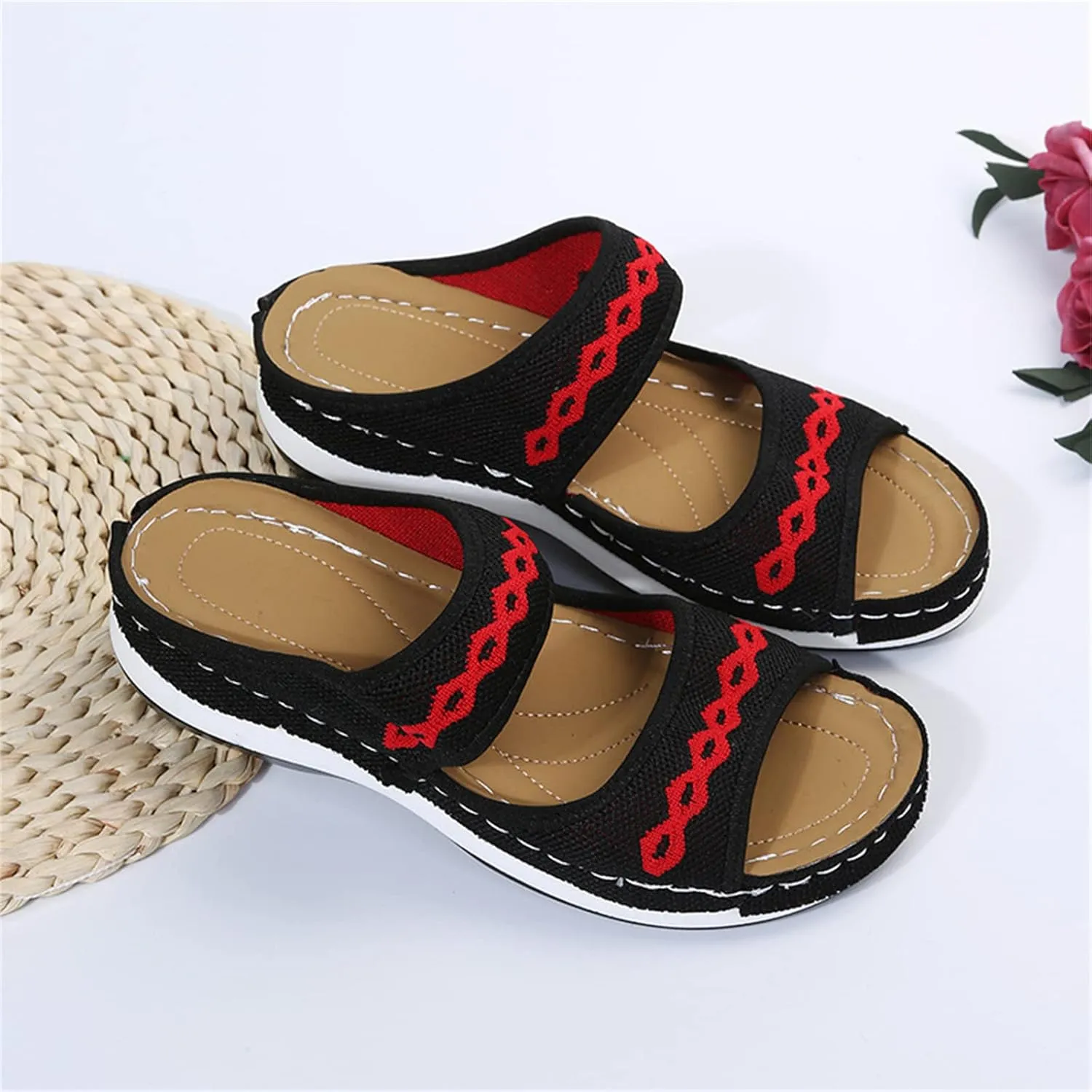 Ladmiple Comfortable Orthopedic Sandals For Women Dressy Summer Arch Support Orthotic Flip Flops Cute Walking Slides Shoes