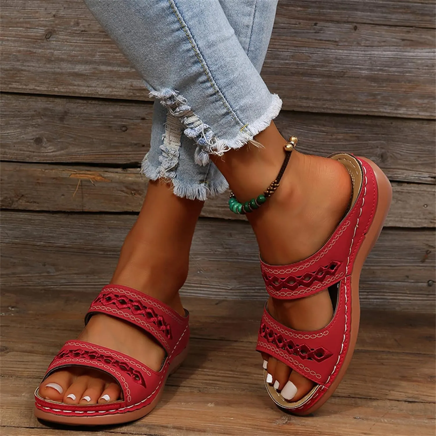 Ladmiple Orthopedic Sandals For Women Elegant Comfort Orthotic Walking Sandals Arch Support Slides Dressy Summer Flip Flops