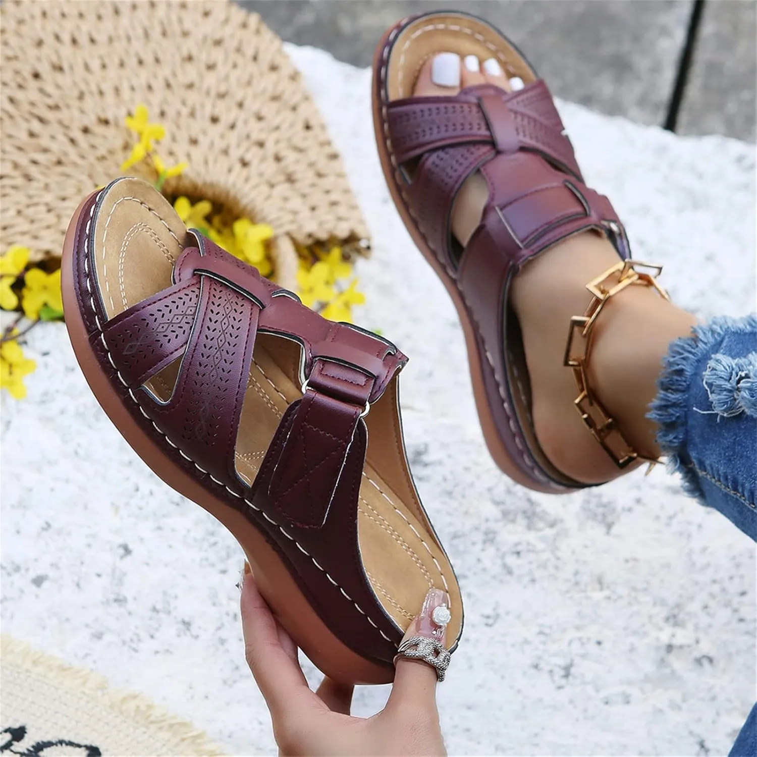 Ladmiple Orthotic Sandals For Women Plantar Fasciitis Comfortable Arch Support Dressy Summer Orthopedic Flip Flops Slides