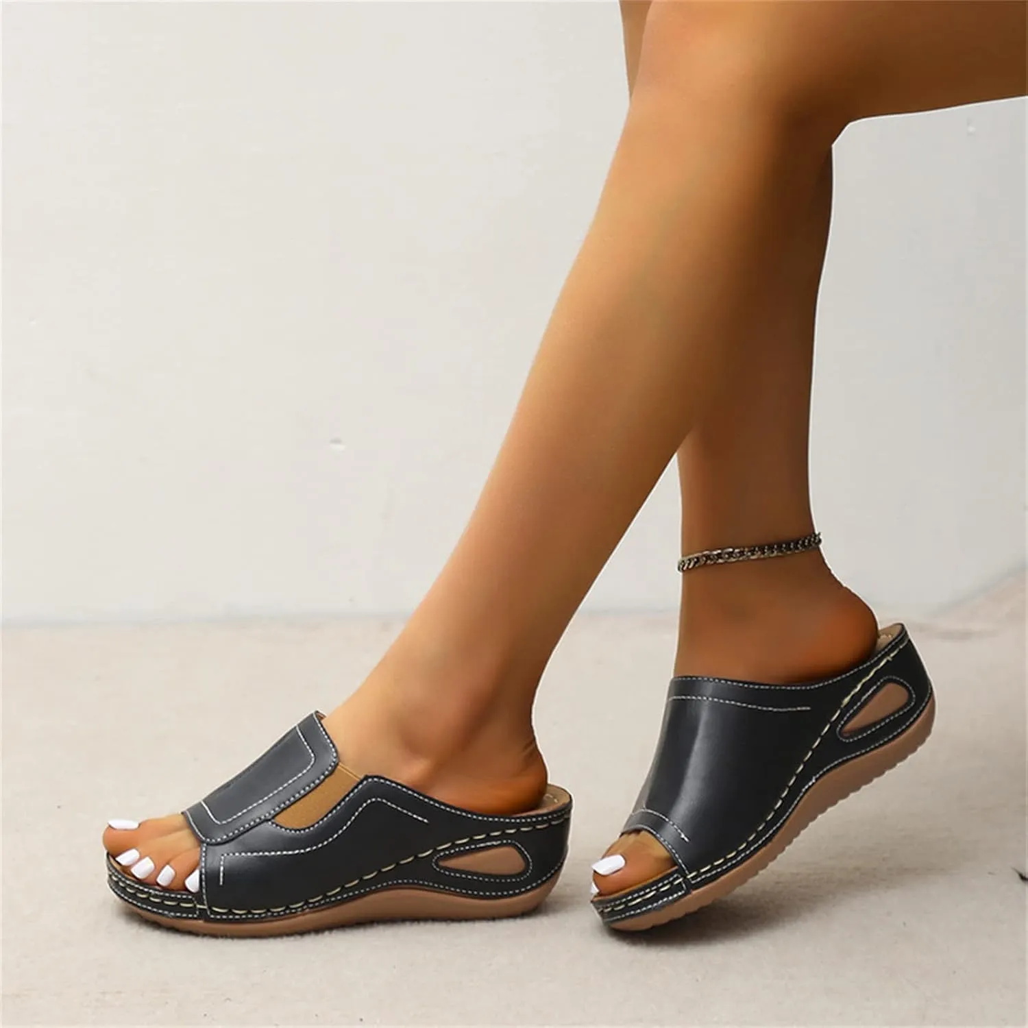 Ladmiple Orthotic Sandals Women Plantar Fasciitis Arch Support Flips Flops Flat feet Comfortable Walking Orthopedic Slides