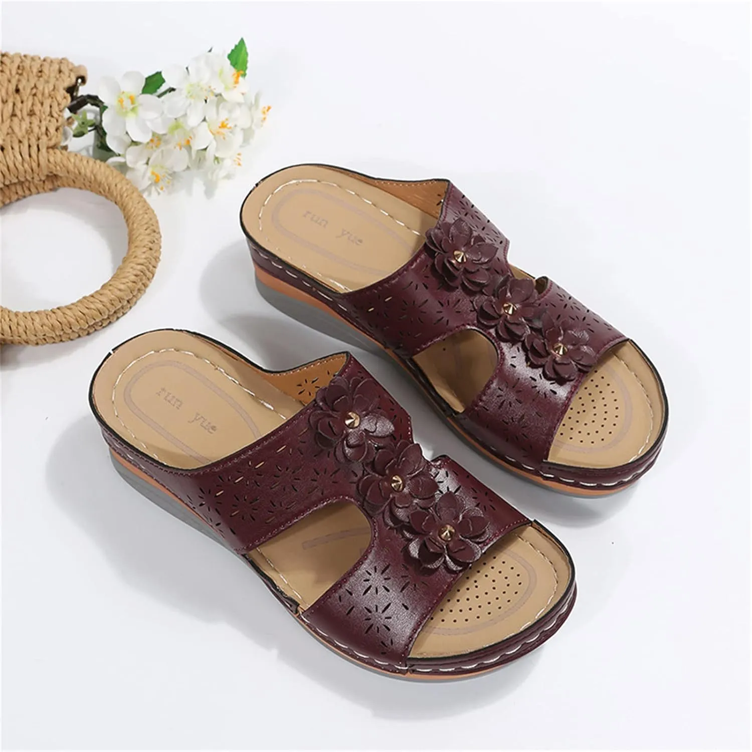 Ladmiple Sandals Women Beach Cute Orthotic Flips Flops Arch Support Flat feet Plantar Fasciitis Comfortable Orthopedic Slides