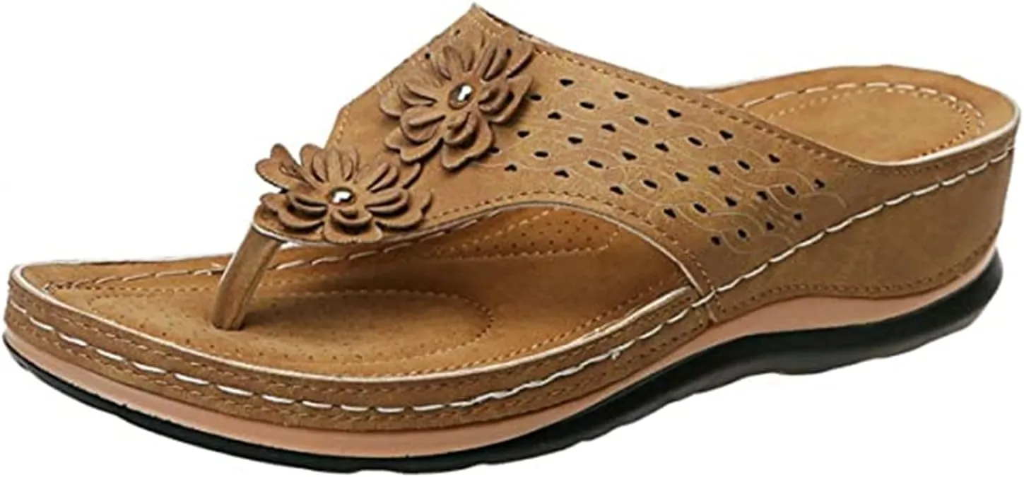 Ladmiple Sandals Women Comfortable Walking Arch Support Orthopedic Flip Flops Soft Dressy Summer Orthotic Slides 2024