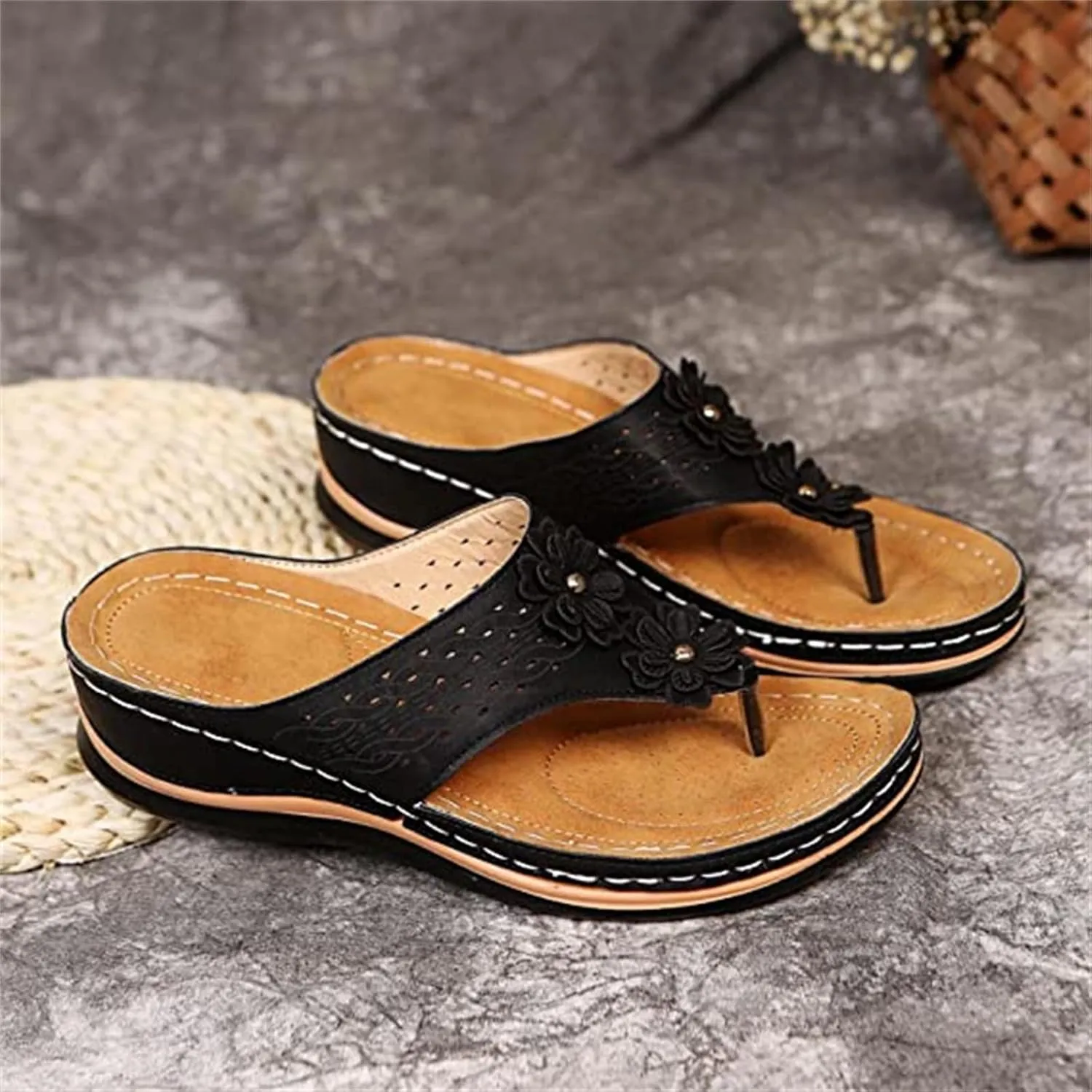 Ladmiple Sandals Women Comfortable Walking Arch Support Orthopedic Flip Flops Soft Dressy Summer Orthotic Slides 2024