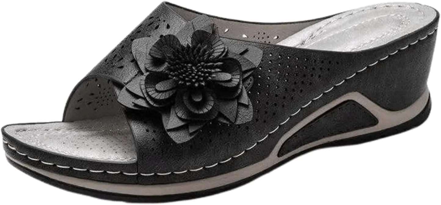 Ladmiple Sandals Women Dressy Summer Flat Flip Flops Comfort Orthotic Walking Sandals Open Toe Arch Support Orthopedic Slides