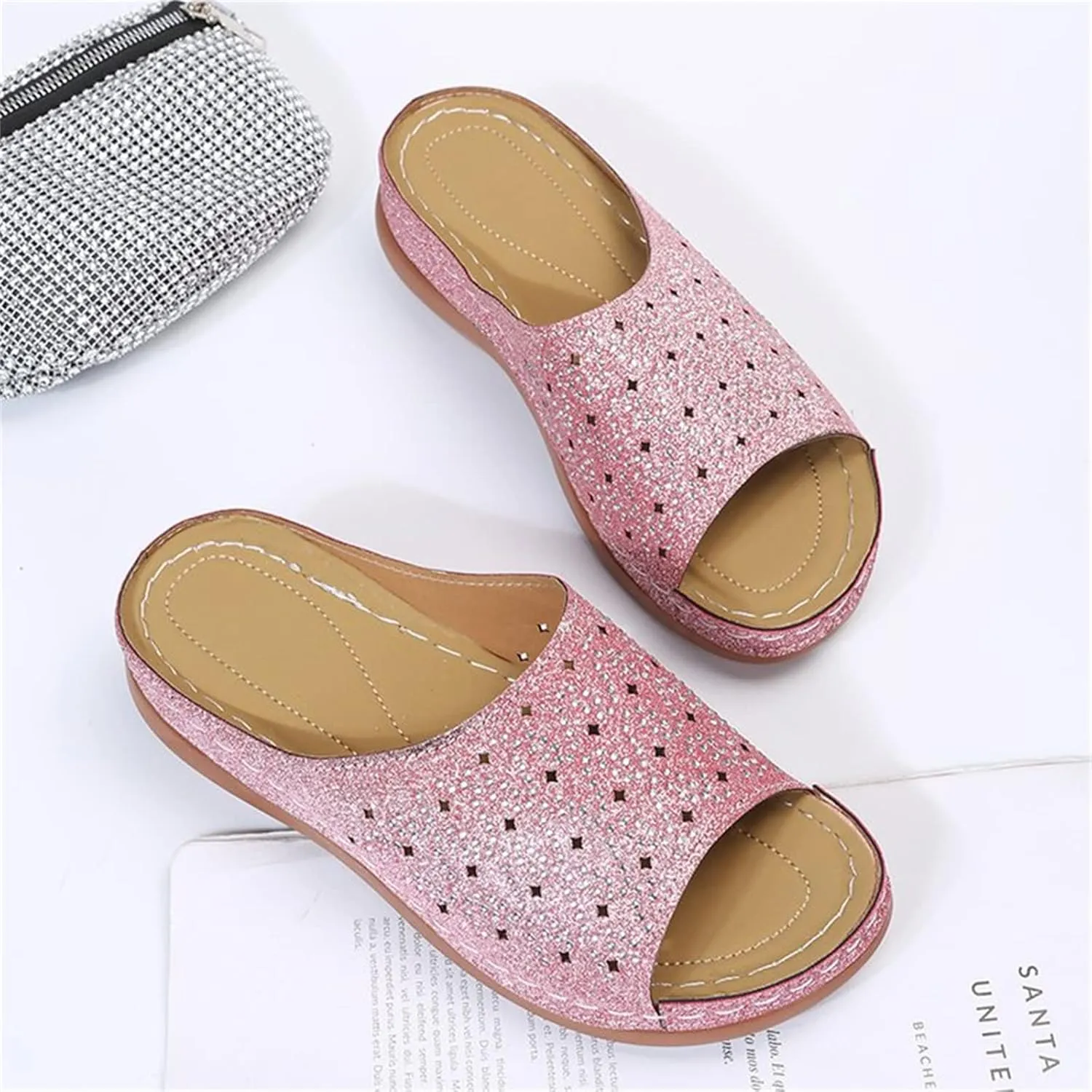 Ladmiple Sandals Women Dressy Summer Flat Flip Flops Comfortable Orthotic Orthopedic Casual Walking Slides With Arch Support