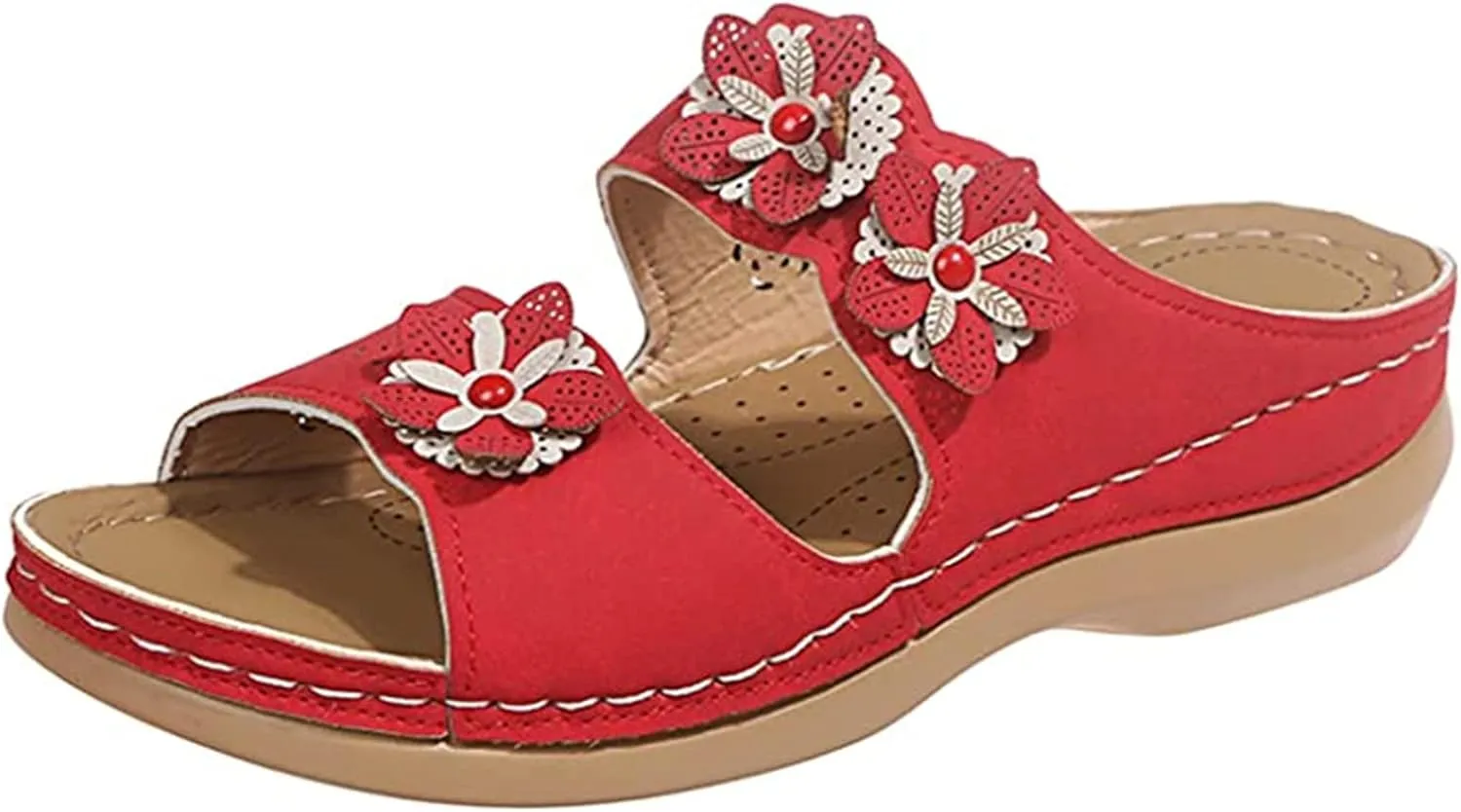 Ladmiple Sandals Women Dressy Summer Flat Flip Flops Orthopedic Arch Support Comfortable Walking Orthotic Slides Beach Shoes