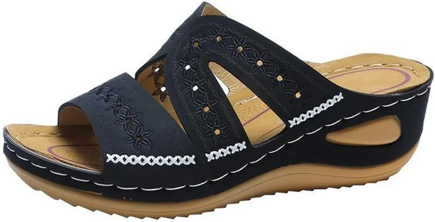 Ladmiple Sandals Women Dressy Summer Wedge Orthotic Slides Comfortable Orthopedic Walking Flip Flops with Arch Support 2024