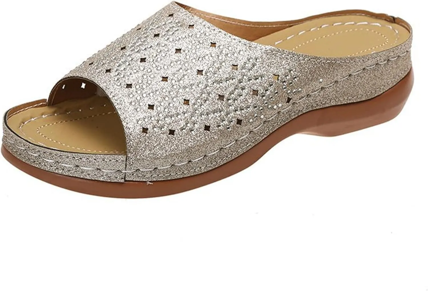 Ladmiple Sandals Women Dressy Summer Wedge Orthotic Slides Comfortable Orthopedic Walking Flip Flops with Arch Support 2024