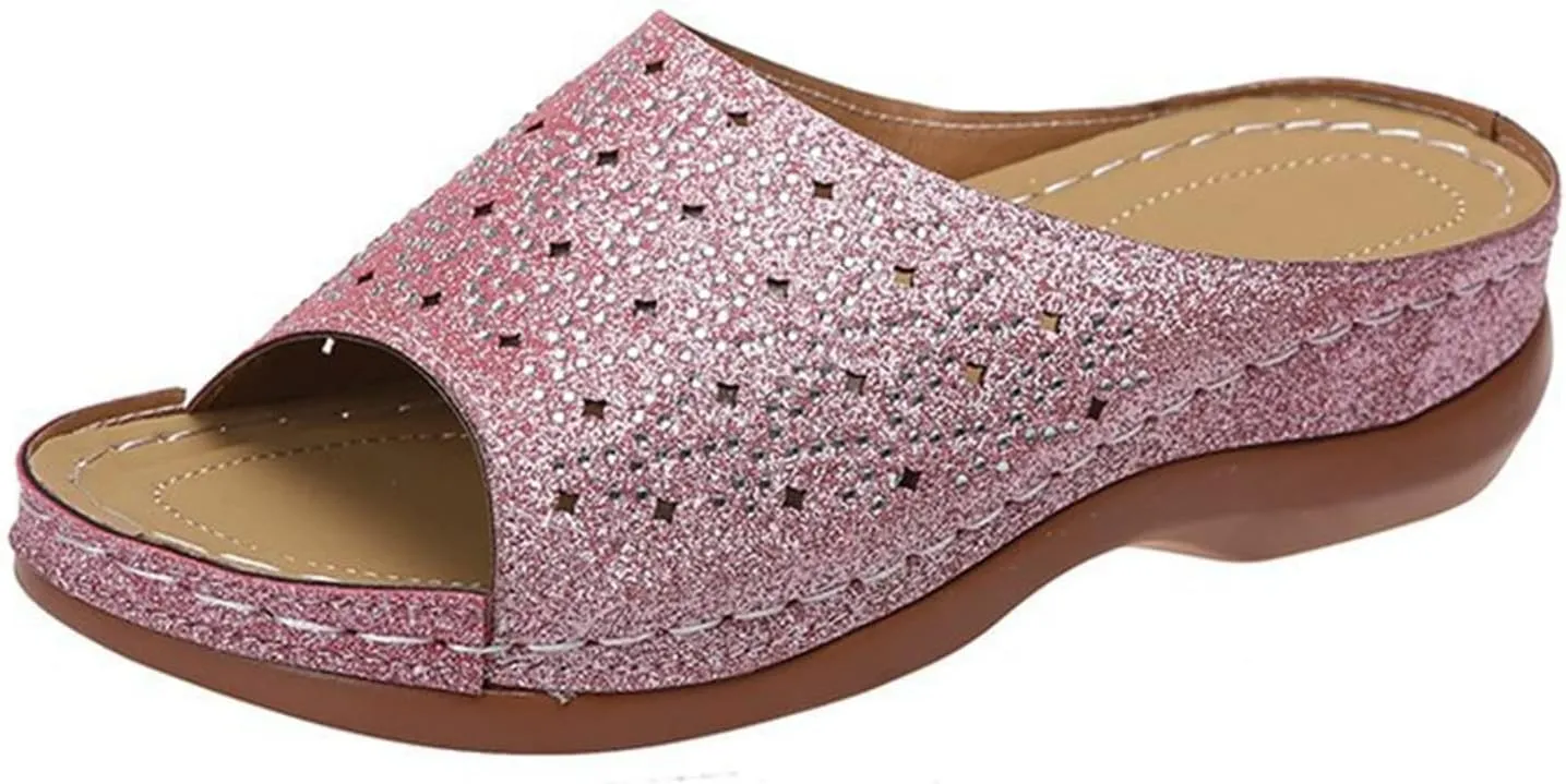 Ladmiple Sandals Women Dressy Summer Wedge Orthotic Slides Comfortable Orthopedic Walking Flip Flops with Arch Support 2024