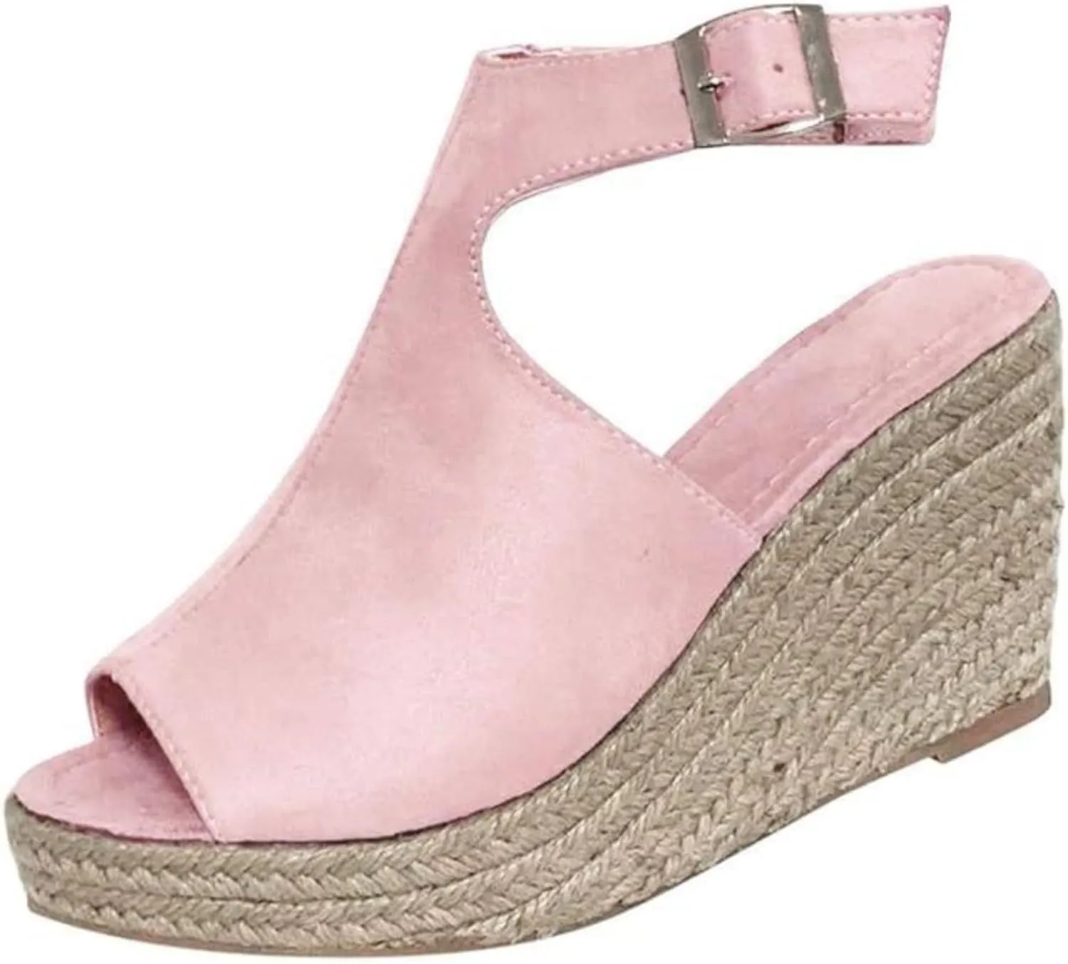 Ladmiple Sandals Women Dressy Wedge Platform Sandals Ankle Strap Open Toe Espadrille Sandals Slip On Casual Summer Shoes