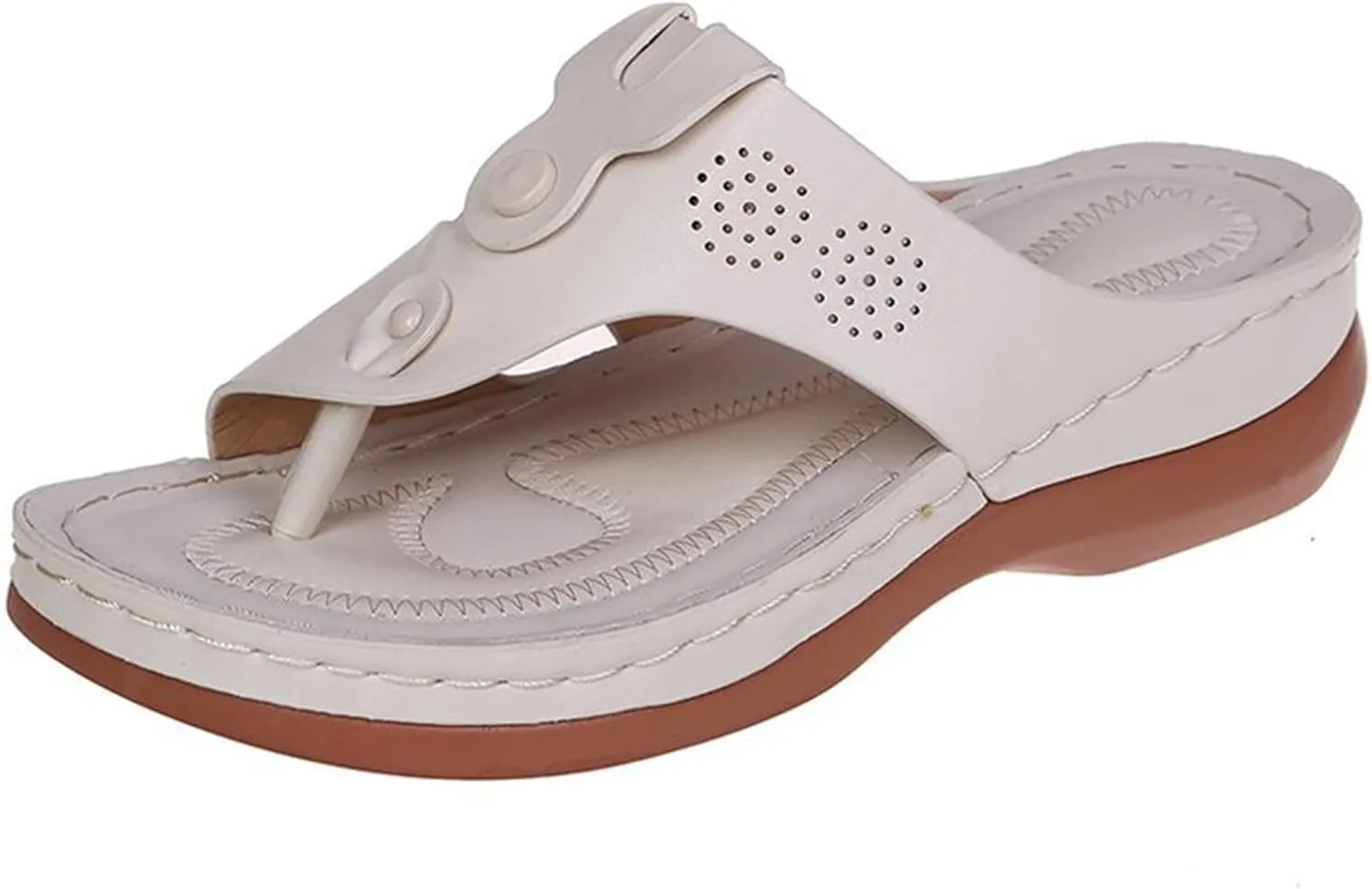 Ladmiple Sandals Women Wedge Comfortable Orthopedic Arch Support Flip Flops Dressy Summer Walking Orthotic Slides 2024