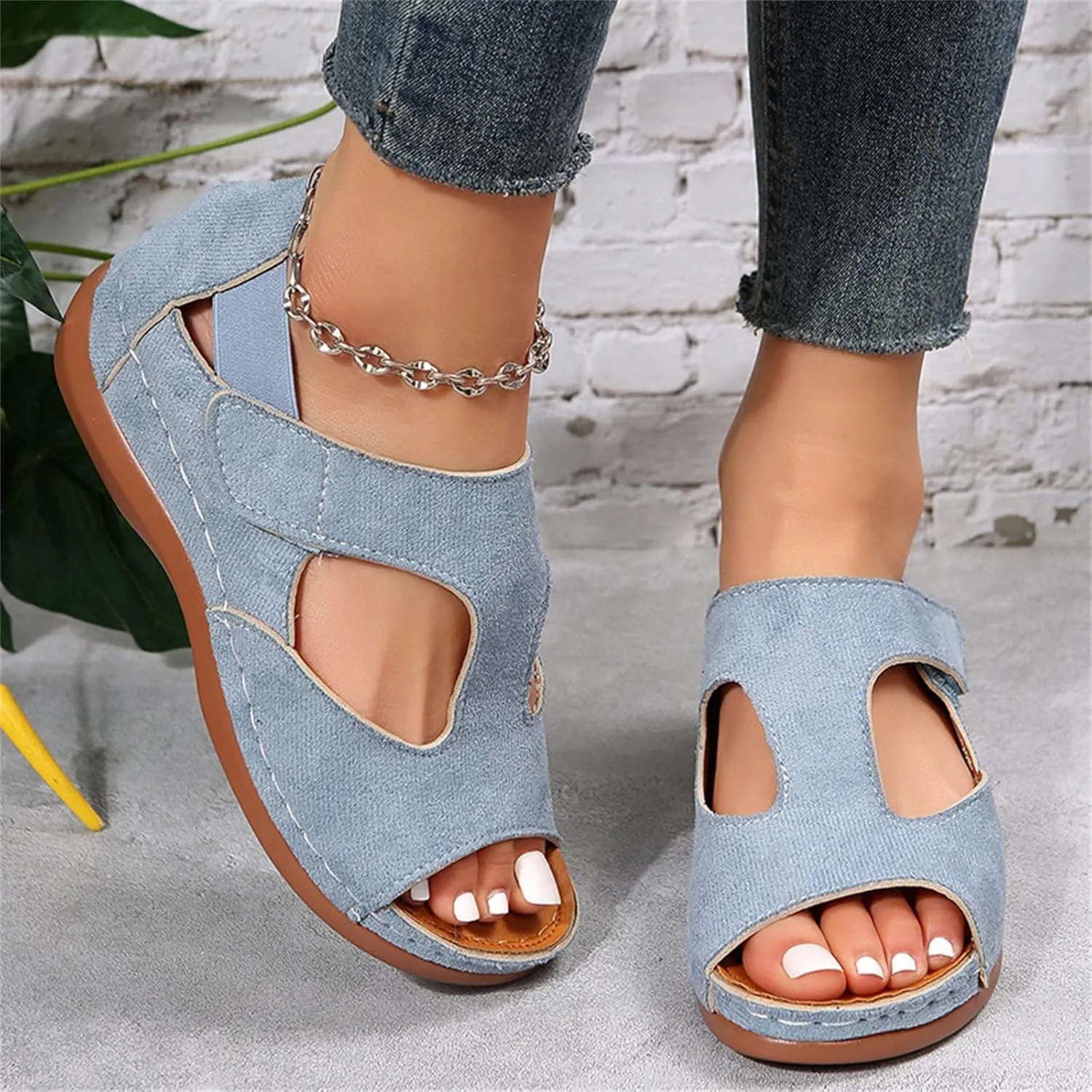 Ladmiple Sandals Women Wedge Low Heel Orthopedic Flip Flops Arch Support Dressy Comfortable Soft Summer Shoes Orthotic Slides