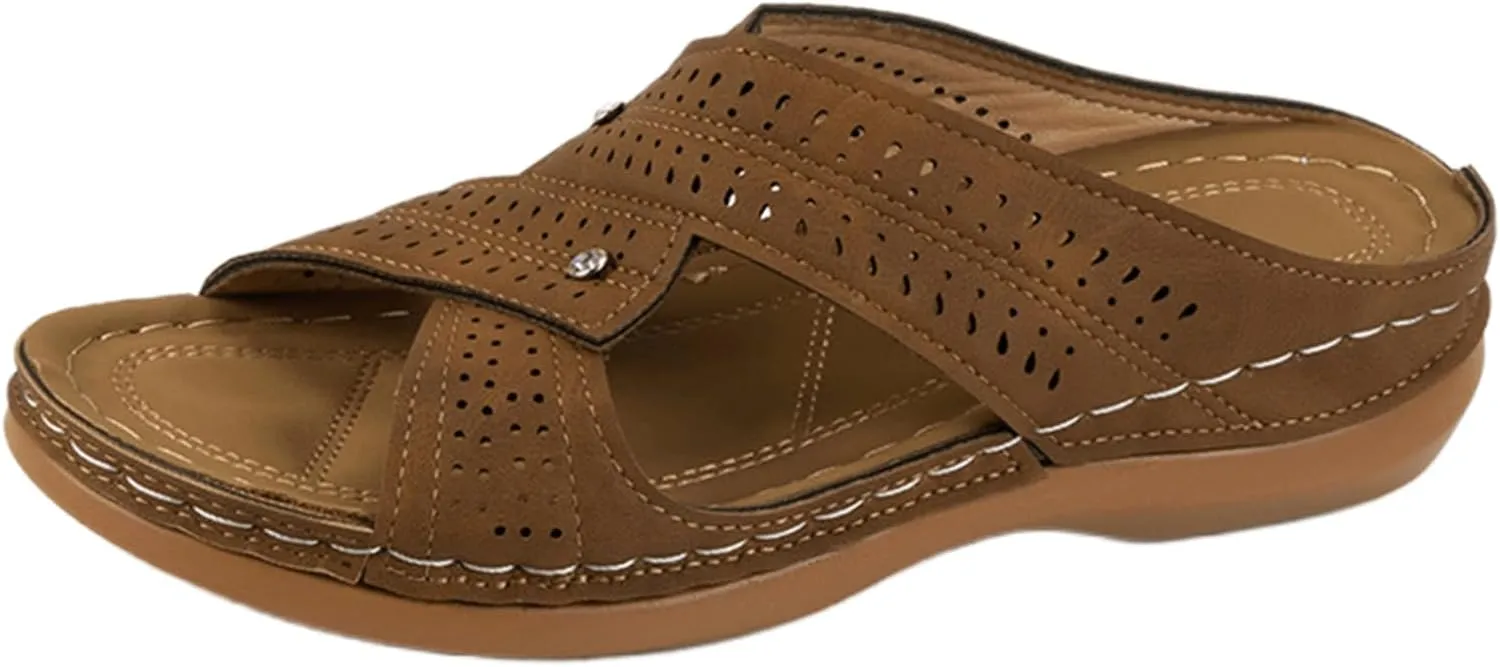 Ladmiple Womens Sandals Comfortable Arch Support Orthotic Walking Slides Dressy Summer Open Toe Orthopedic Flip Flops 2024