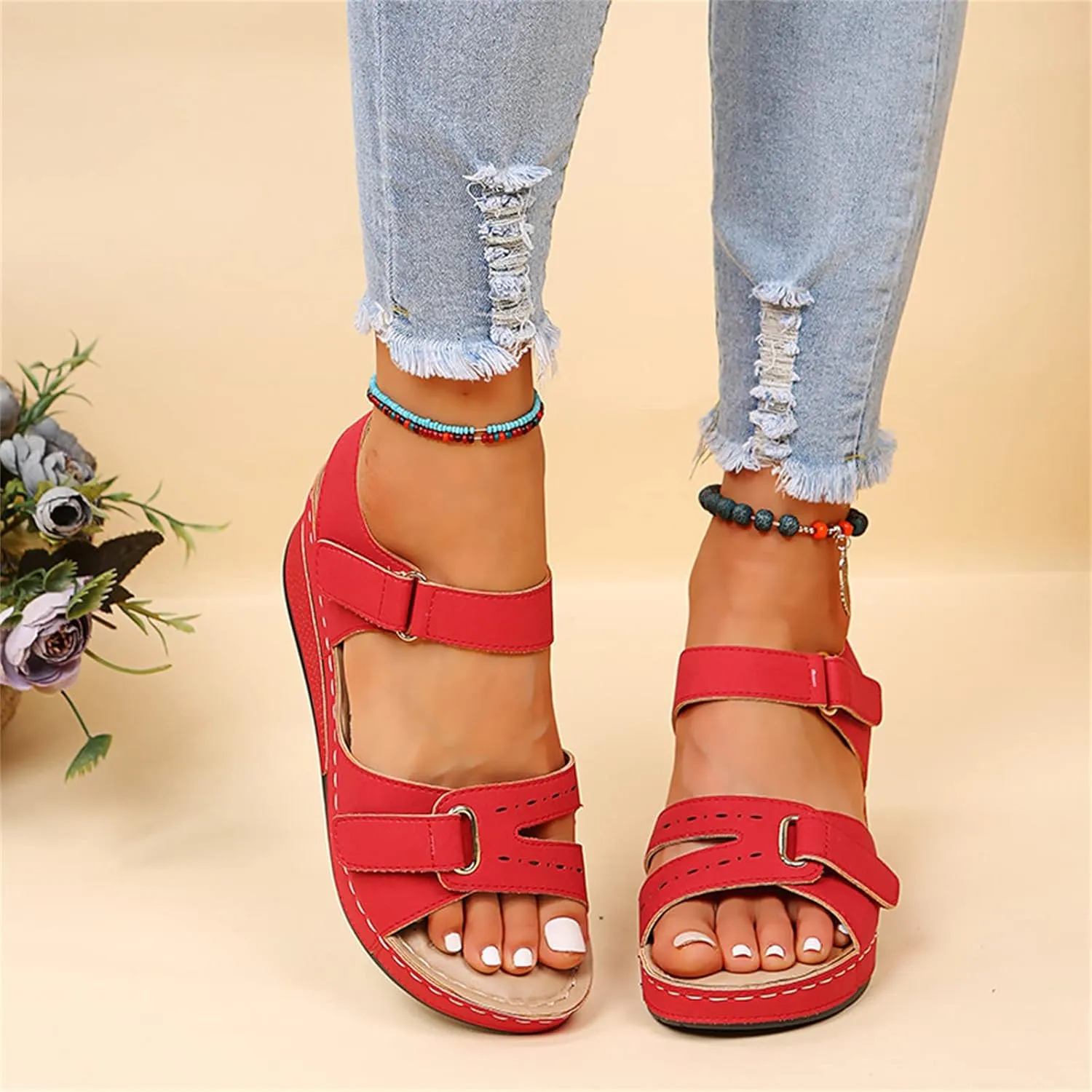 Ladmiple Women's Sandals Comfortable Dressy Orthotic Flips Flops Arch Support for Flat feet Orthopedic Slides Walking Shoes