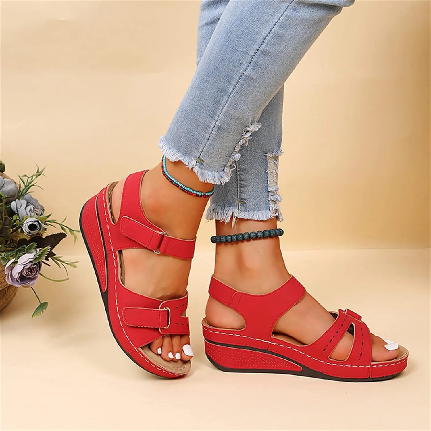 Ladmiple Women's Sandals Comfortable Dressy Orthotic Flips Flops Arch Support for Flat feet Orthopedic Slides Walking Shoes