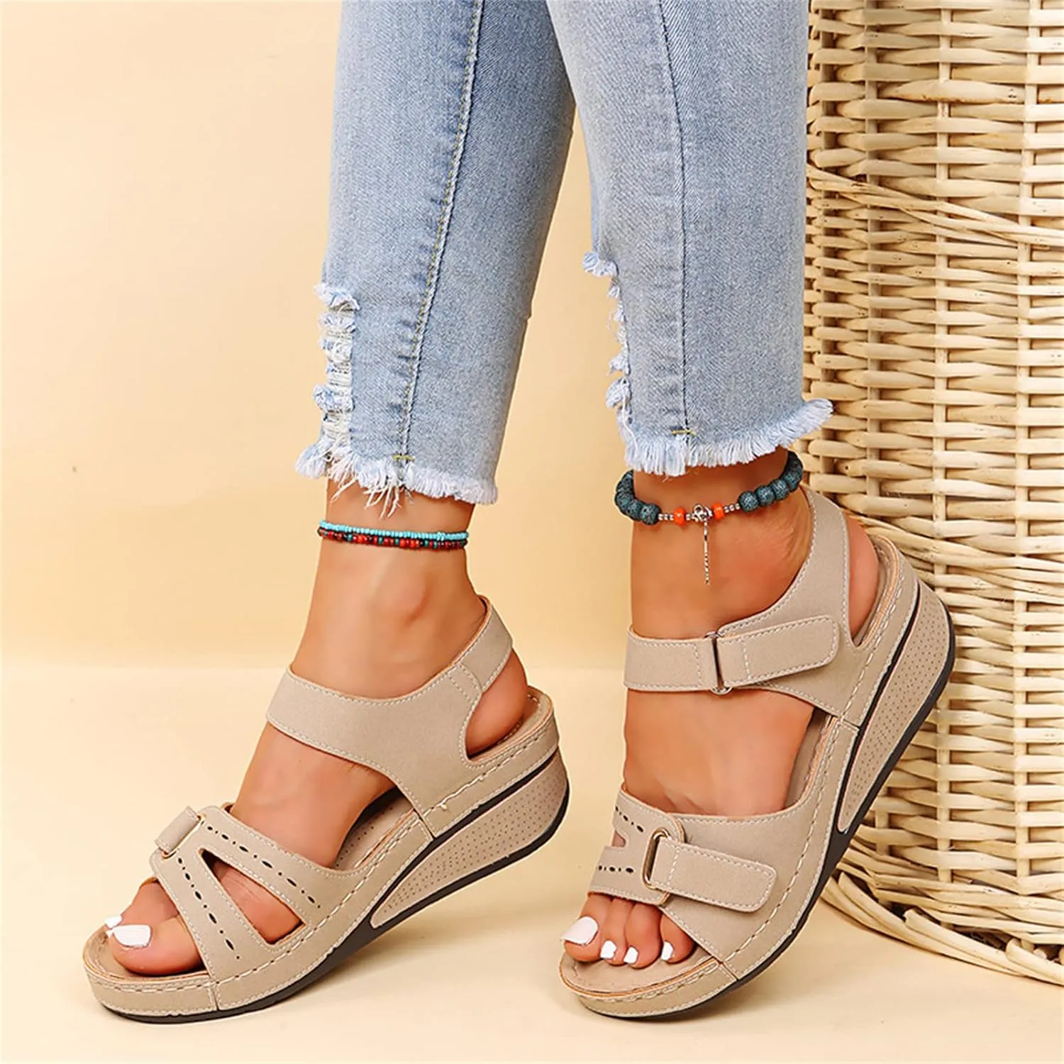 Ladmiple Women's Sandals Comfortable Dressy Orthotic Flips Flops Arch Support for Flat feet Orthopedic Slides Walking Shoes