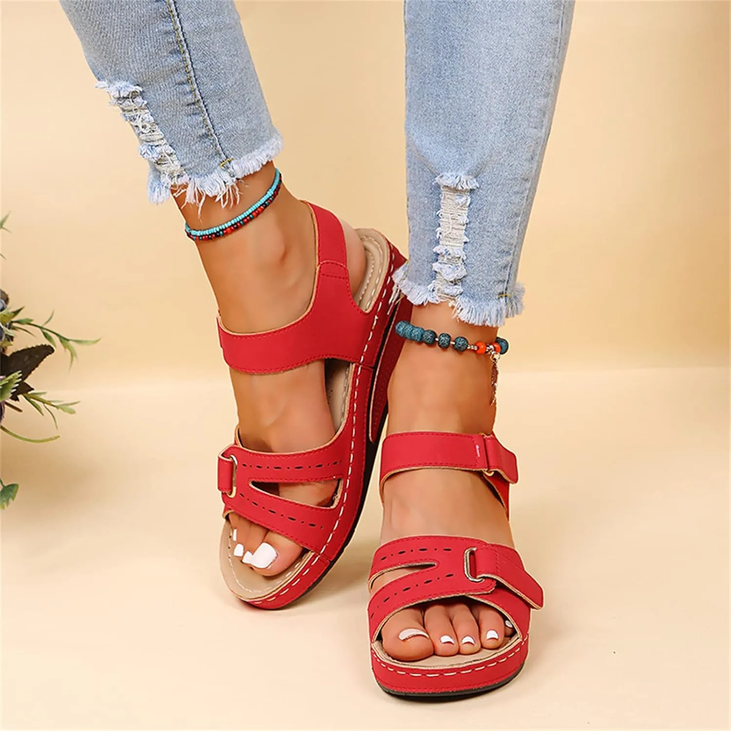 Ladmiple Women's Sandals Comfortable Dressy Orthotic Flips Flops Arch Support for Flat feet Orthopedic Slides Walking Shoes