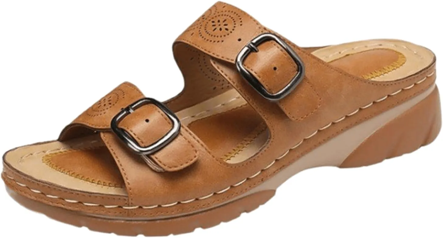 Ladmiple Womens Sandals Comfortable Walking Orthopedic Arch Support Slides Slippers Dressy Summer Casual Orthotic Flip Flops