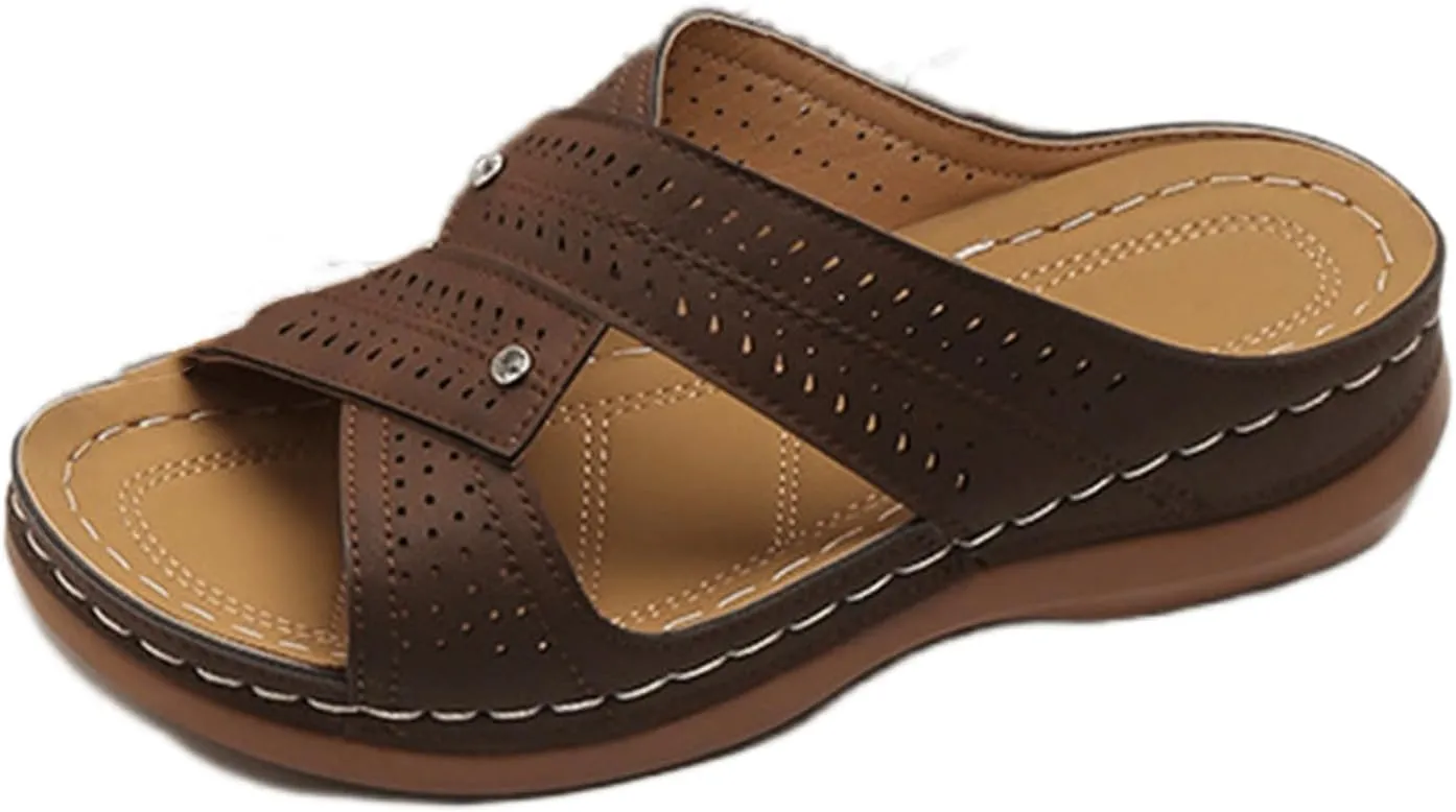 Ladmiple Womens Sandals Dressy Casual Comfortable Orthopedic Arch Support Flip Flops Summer Orthotic Slides Walking Shoes