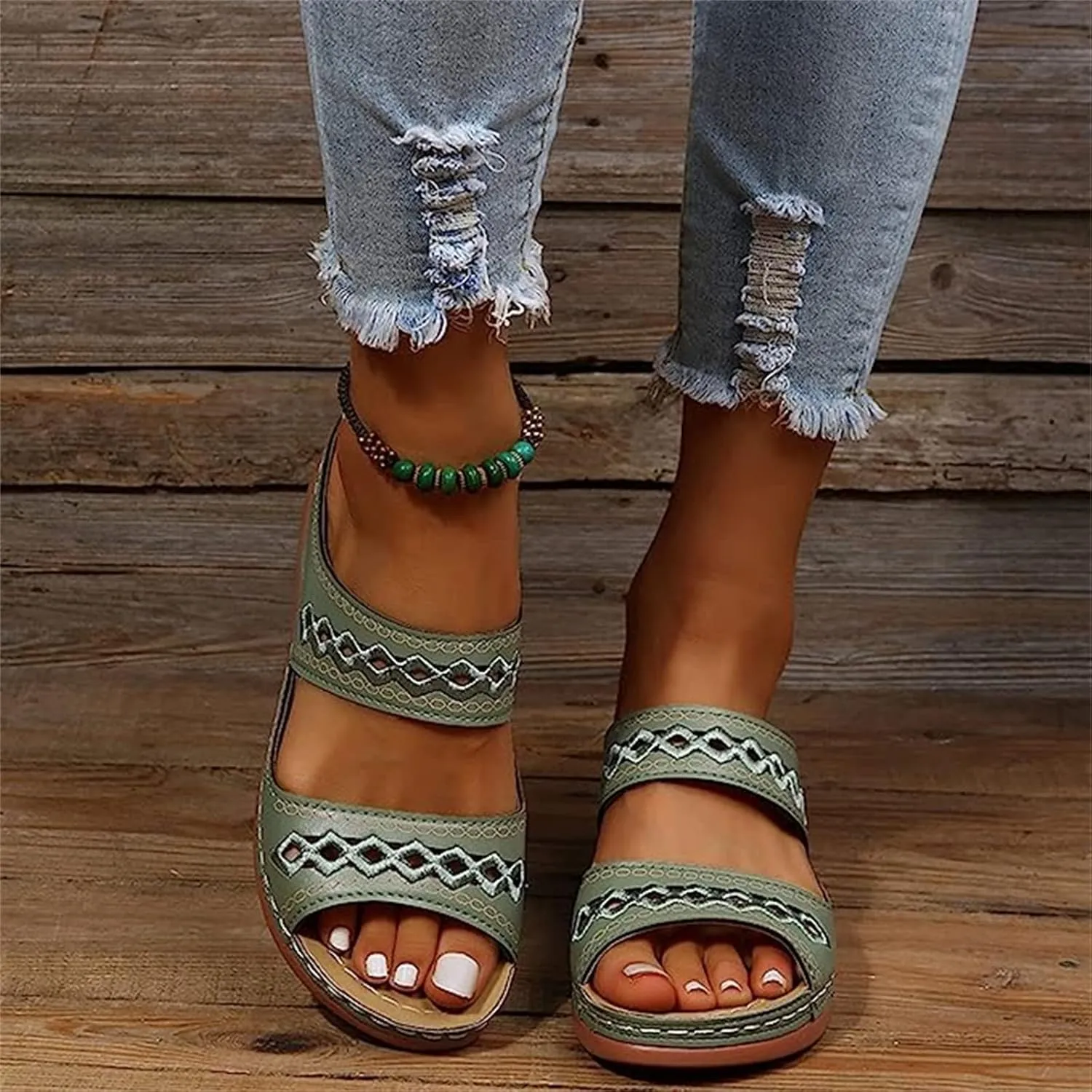 Ladmiple Womens Sandals Dressy Casual Comfortable Orthotic Slides Orthopedic Summer Walking Flip Flops with Arch Support