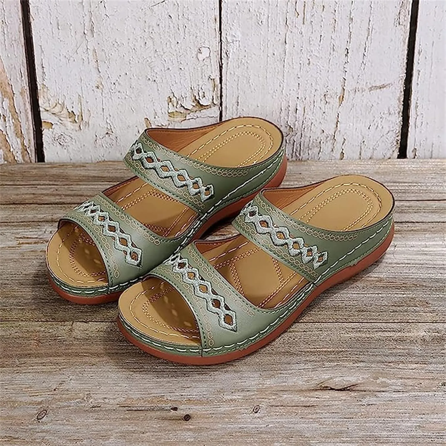 Ladmiple Womens Sandals Dressy Casual Comfortable Orthotic Slides Orthopedic Summer Walking Flip Flops with Arch Support