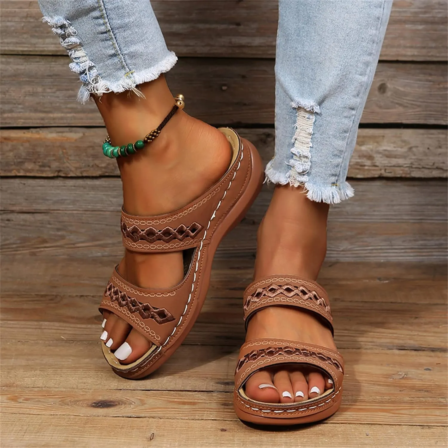 Ladmiple Womens Sandals Dressy Comfortable Arch Support Orthopedic Flip Flops Summer Casual Walking Orthotic Slides 2024