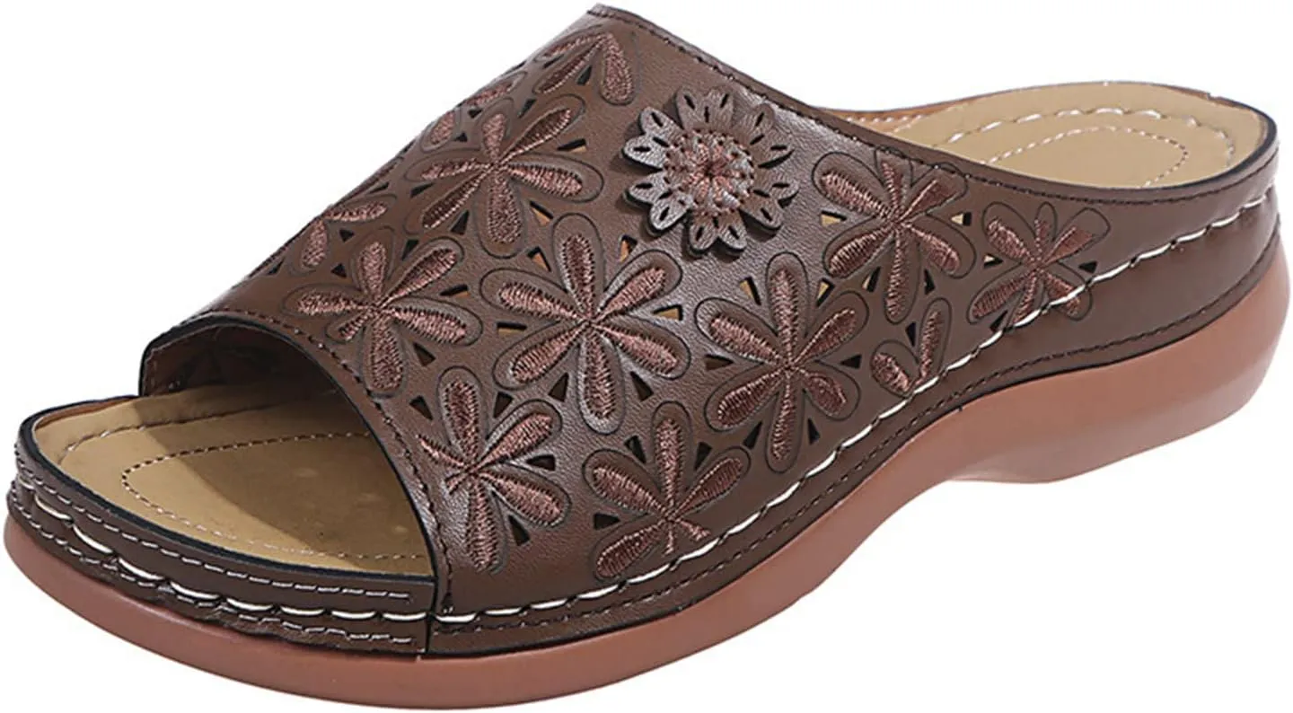 Ladmiple Womens Sandals With Arch Support Plantar Fasciitis Comfort Orthotic Slides Dressy Summer Orthopedic Flip Flops