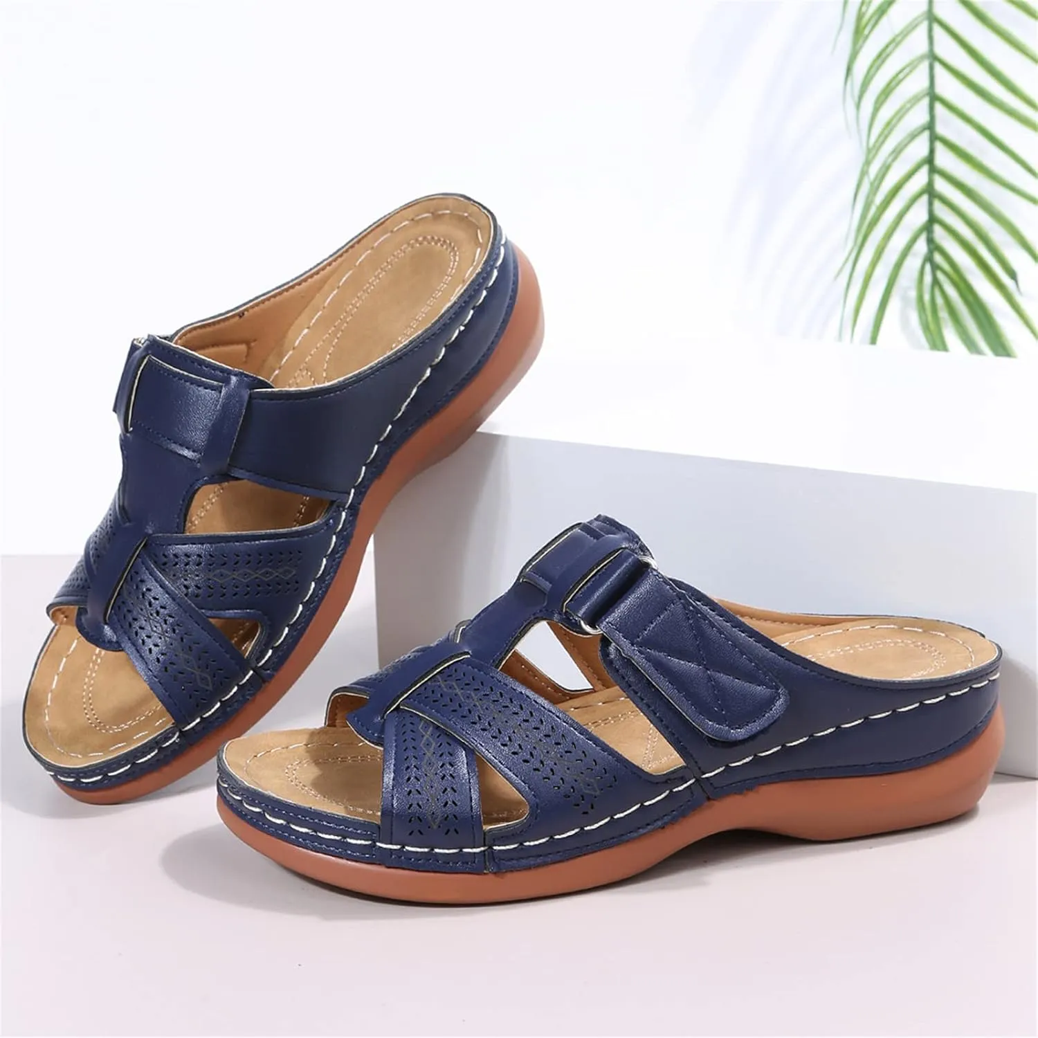 Ladmiple Womens Sandals With Arch Support Plantar Fasciitis Comfortable Orthotic Flip Flops Dressy Summer Orthopedic Slides
